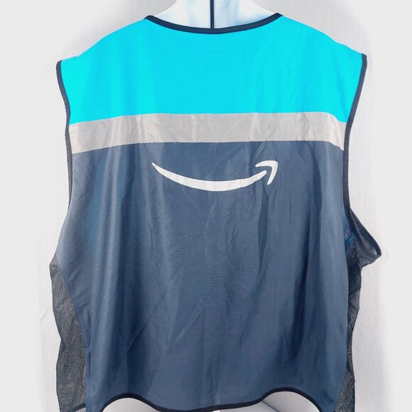 Amazon Men's Blue Black AFV01U Sleeveless DSP Active Safety Vest Size 4XL/5XL - Picture 6 of 10